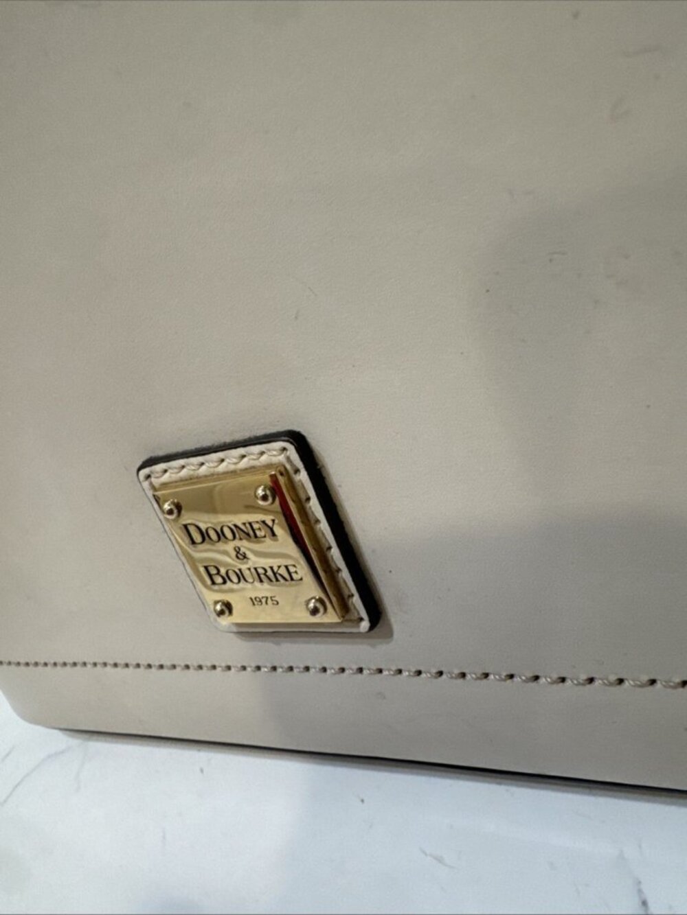 As Is Dooney and Bourke Beacon Cream Leather Satchel Bag - Picture 2 of 16